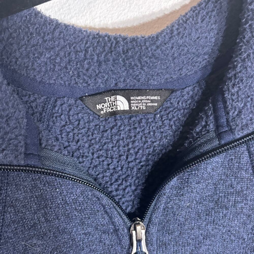 The North Face Womens XL Blue Sweater Fleece Full Zip Jacket Soft Cozy - Picture 2 of 6